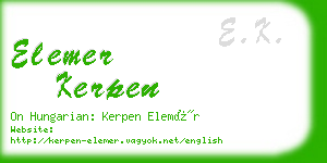 elemer kerpen business card